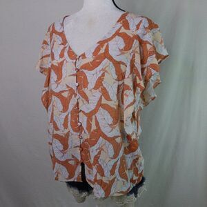 Nine West | Short Sleeve V‎ Neck Top Medium